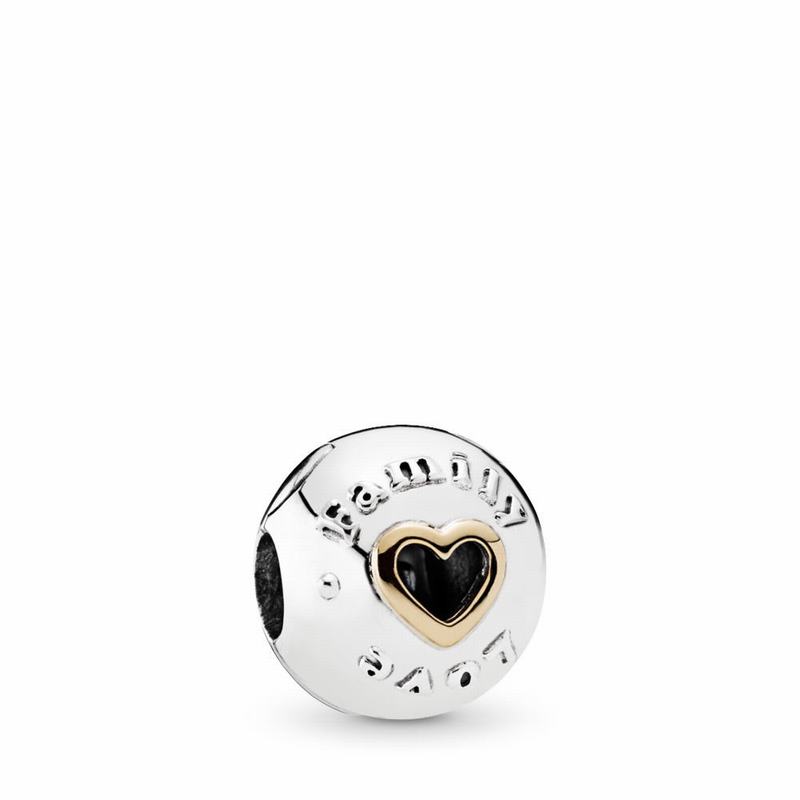 Pandora Family & Love Clip Charm Ireland - Two Tone - 015684TCA